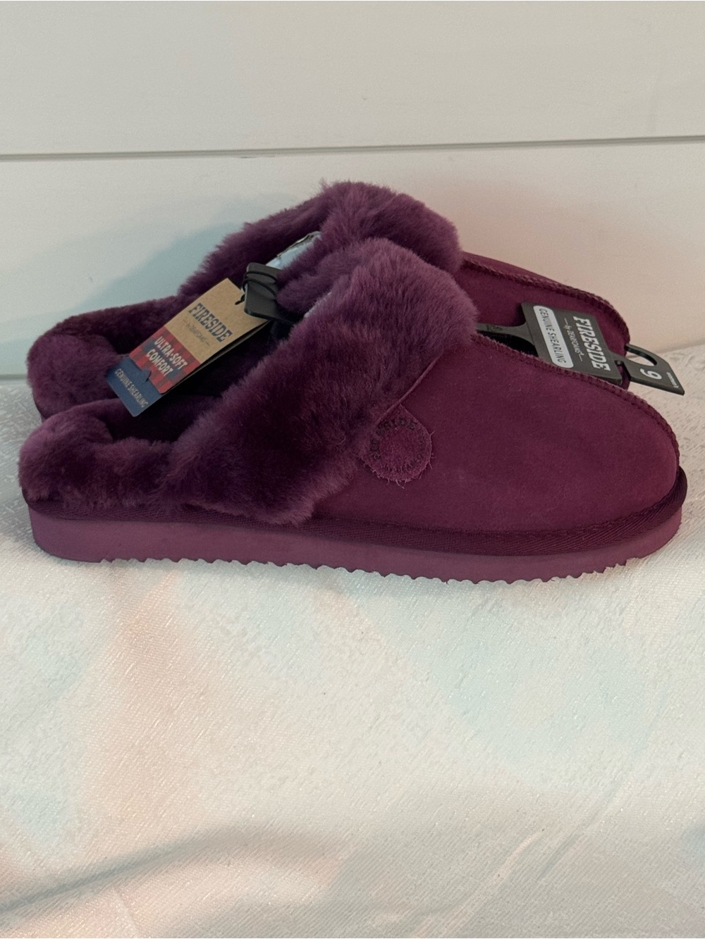 Dearfoams fireside Women's Plush Shearling Slip-On Slipper - Purple/Plum - Picture 3 of 6